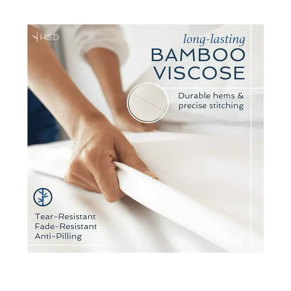 Luxurious Oeko-Tex Bamboo Navy Duvet Cover Bed Twin-XL New! ⚡️ Free Shipping